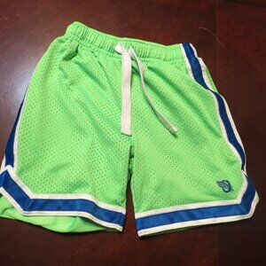 OshKosh B'gosh Green Mesh Athletic Shorts Toddler Size 4 Blue Stripe Sport